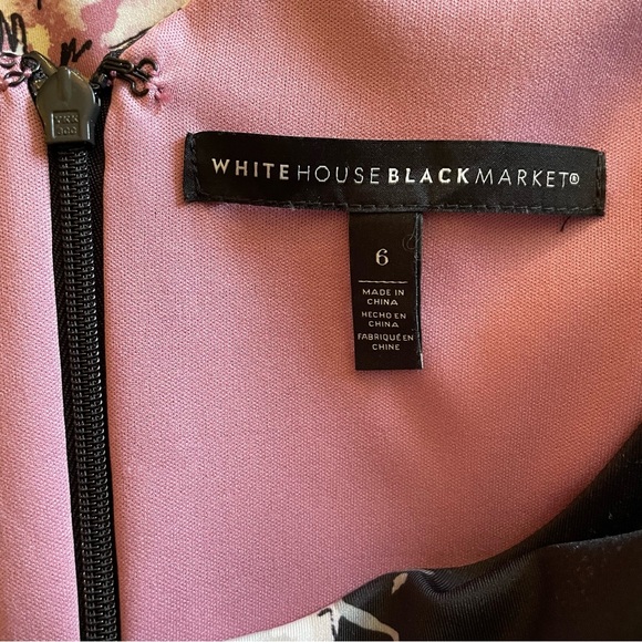 WHBM Floral Print Fit & Flare Sleeveless Scuba Knit Ruffle Hem Midi Dress Size 6 - Picture 7 of 9